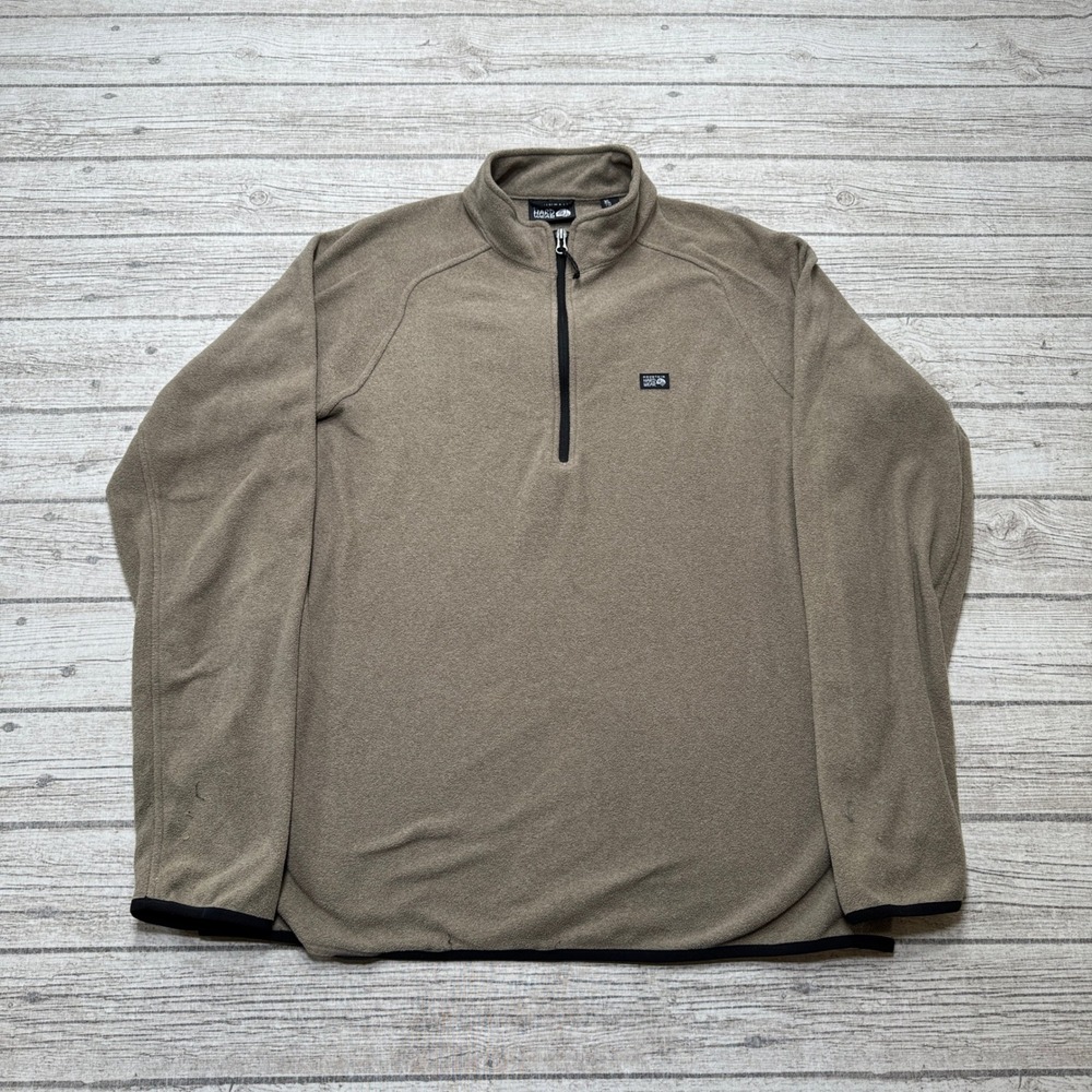 Mountain Hardwear Sweater Men's XL Brown Microfleece Quarter Zip Pullover Preppy